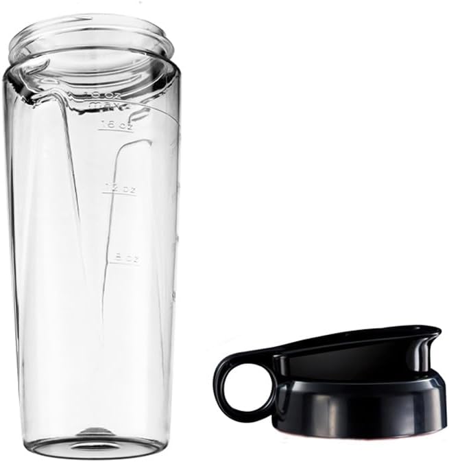 Russell Hobbs Frullatore 2-in-1 [Frullatore con caraffa in vetro da 1,5 l e mini frullatore da 0,6 l con borraccia to-go con coperchio] Lavabile in lavastoviglie, Funzione Pulse/Tritaghiaccio, Bicchieri senza BPA, Acciaio inox 23821-56