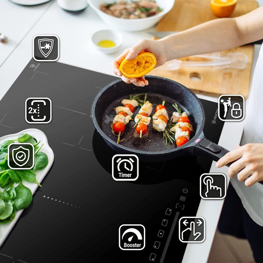 KKT KOLBE Autarkes Herdset | 60cm Einbaubackofen BO8805SS | 59cm Induktionskochfeld IH85900RL | Grill | Heißluft | Automatik-Timer | 2-fach Wärmeschutzverglasung | Kindersicherung | SET8805IH859RL
