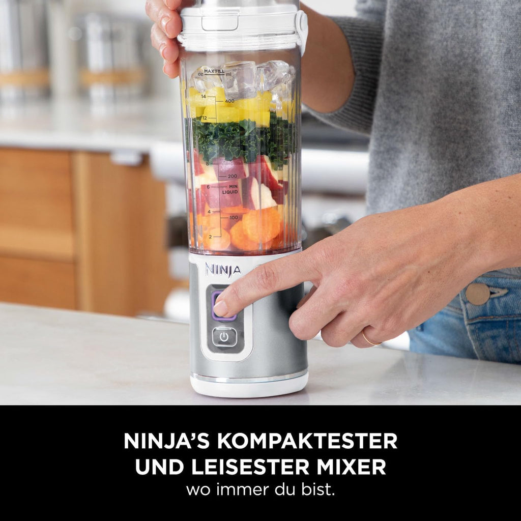 Ninja Blast Frullatore Portatile / Frullatore a Immersione / Frullatore per Smoothie, Tazza da 530 ml, Coperchio a Prova di Perdite, Mini Frullatore Potente, Senza Fili e Ricaricabile, Trita Ghiaccio e Frutta, Nero, BC151EUBK