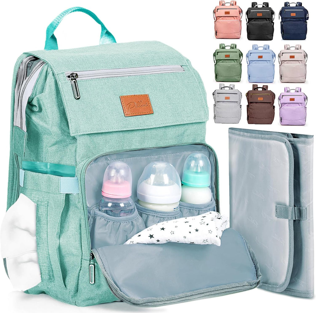 PILLANI Zaino Fasciatoio per Bebè – Borsa Fasciatoio per Neonati, Borsa Grande per Pannolini da Viaggio con Fasciatoio – Ricerca Lista Nascita & Regali per la Doccia, Neonato