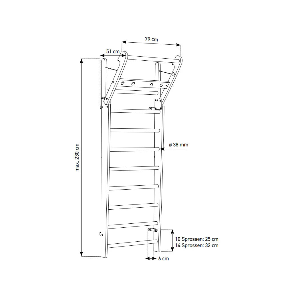 NOHRD WallBars Eiche Vintage Sprossenwand