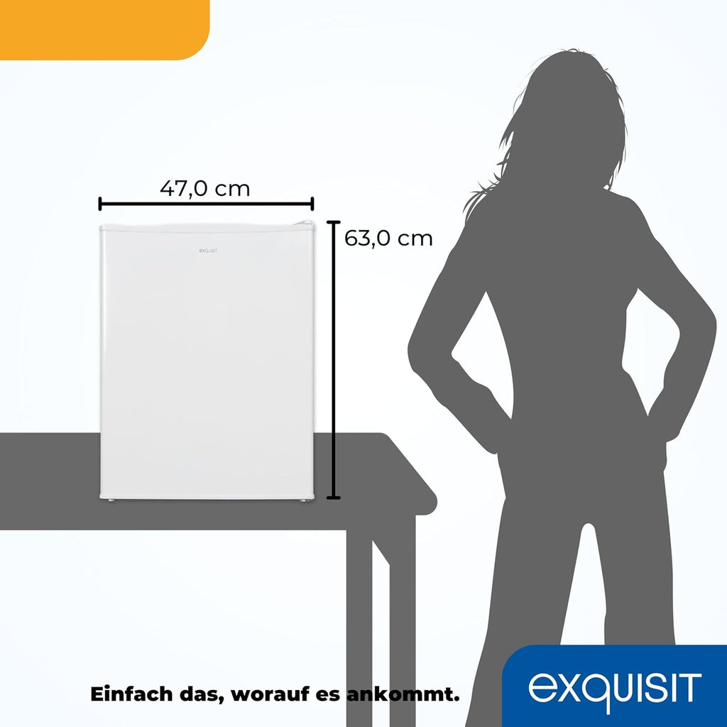 Exquisit Mini Congelatore GB60-150E bianco | 42 l di capacità utile | Nero | Piccolo e compatto | Porta reversibile | Congelamento