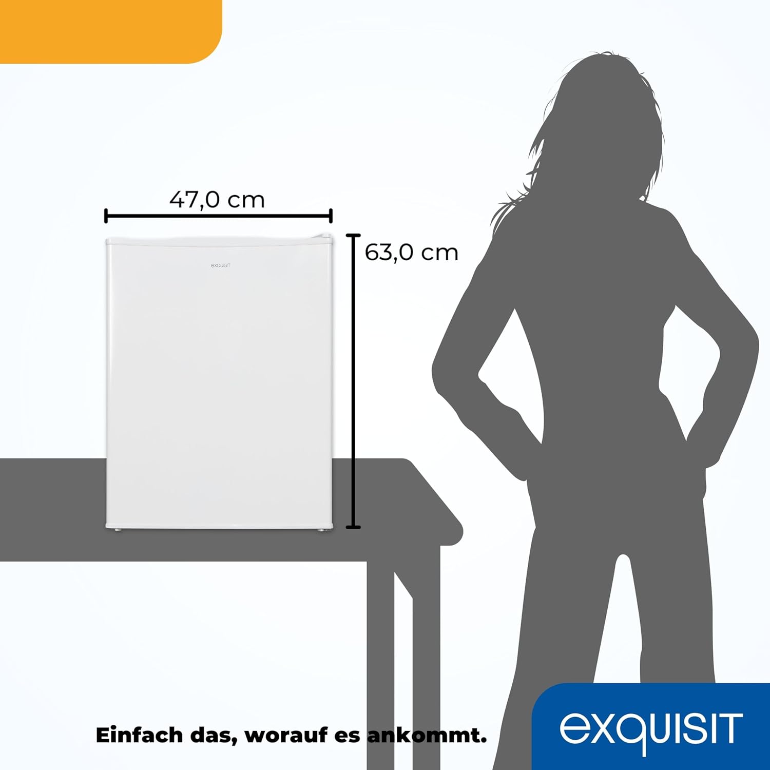 Exquisit Mini Congelatore GB60-150E bianco | 42 l di capacità utile | Nero | Piccolo e compatto | Porta reversibile | Congelamento