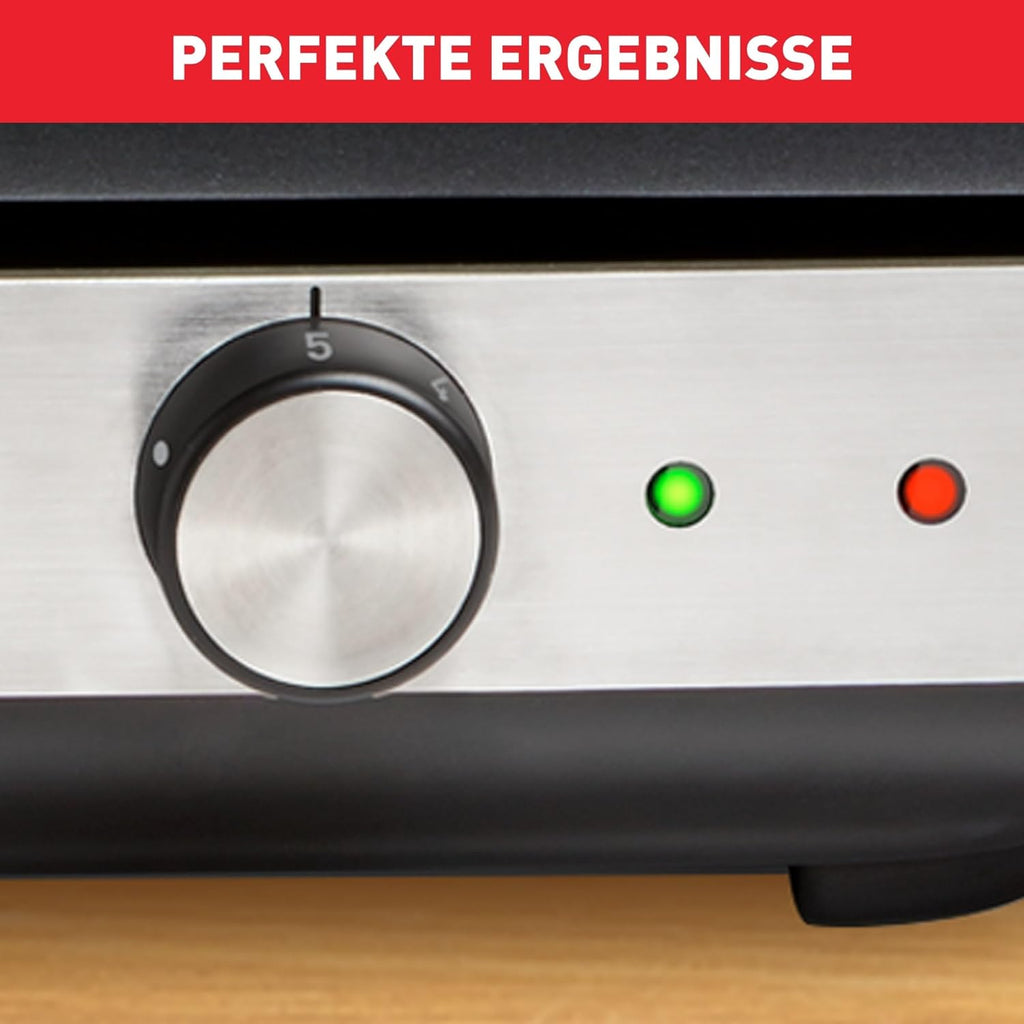 Tefal Maxi Plancha Elektro-Tischgrill CB690D, Extra groß, Antihaft Teppanyaki Platte, Leichte Reinigung, Innen und außen nutzbar, Inkl. abnehmbarem Windschutz + Spatel, 2300W, Schwarz/Silber