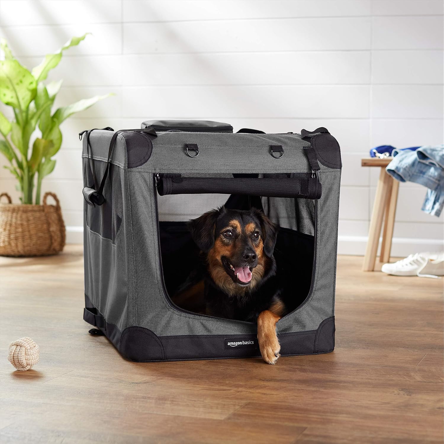 Amazon Basics – Morbida borsa pieghevole per animali domestici, 30 pollici/76,2 cm, grigia