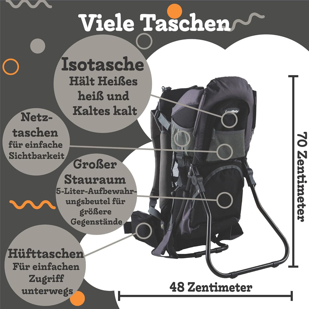 Luvdbaby Marsupio porta bebè fino a 18 kg - Marsupio ergonomico per bambini - Marsupio premium per bambini - Marsupio per bambini - Marsupio per neonati con schienale - Zaino con seggiolino per bambini