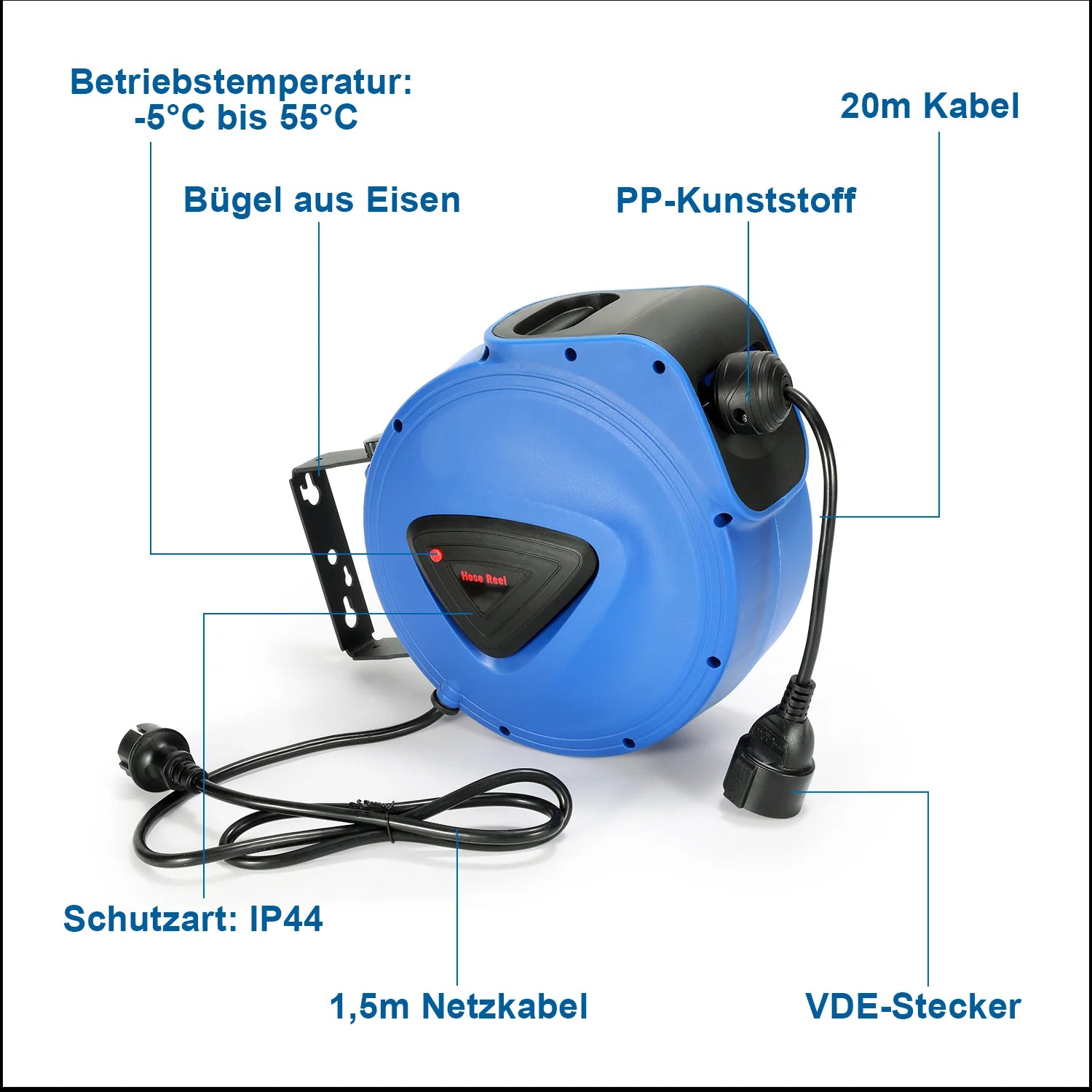 Sonnewelt Avvolgicavo Automatico 20m Una Spina/Con tre spine