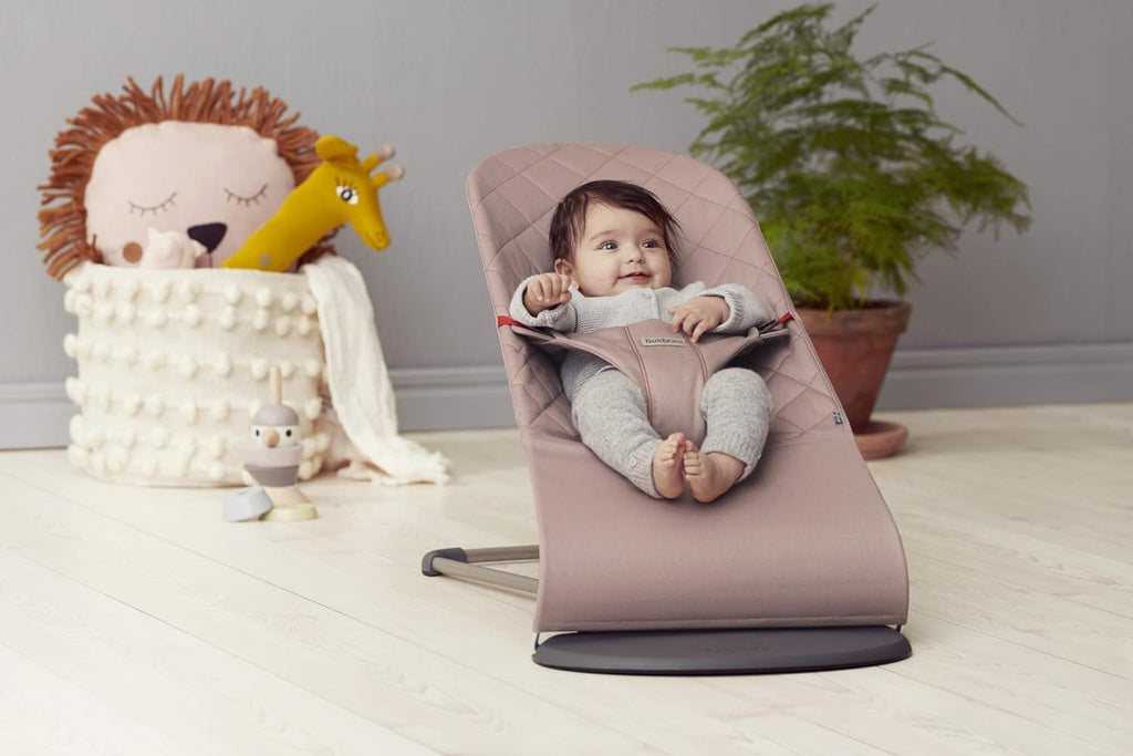 BabyBjörn Sdraietta Bliss, Tessuto, Trapuntatura petalo, Grigio Sabbia