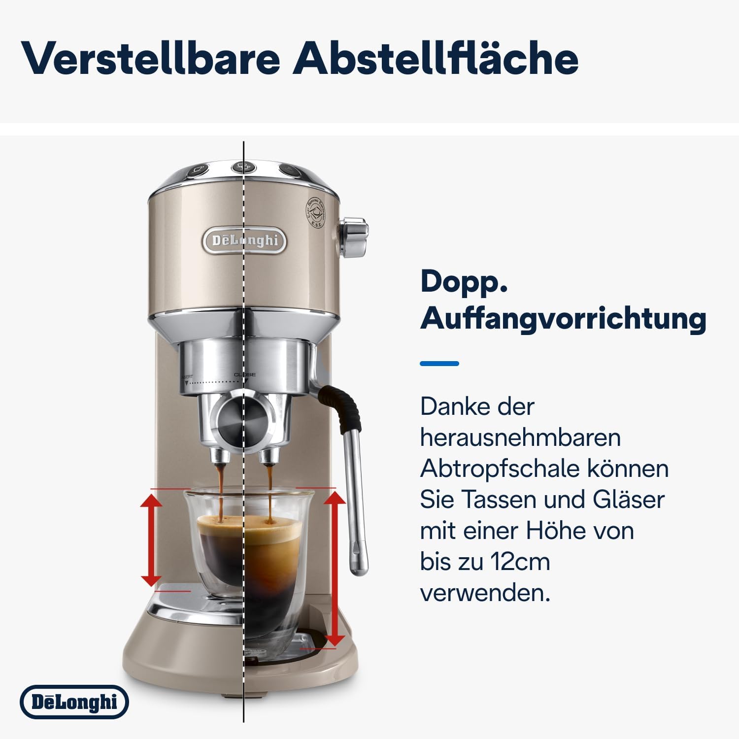 De'Longhi Dedica Style EC 685.M – Macchina da caffè espresso con portafiltro, con montalatte professionale, larga solo 15 cm, per caffè in polvere o cialde ESE, serbatoio dell'acqua da 1 l, argento