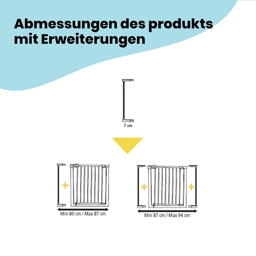 Safety 1st Easy Close Extra Tall, extra hohes (91 cm) Sicherheitsgitter aus Metall, druckfest, ideal für Kinder und Haustiere, mit einer Breite, die sich von 73 auf 80 cm ausdehnen lsst, wei