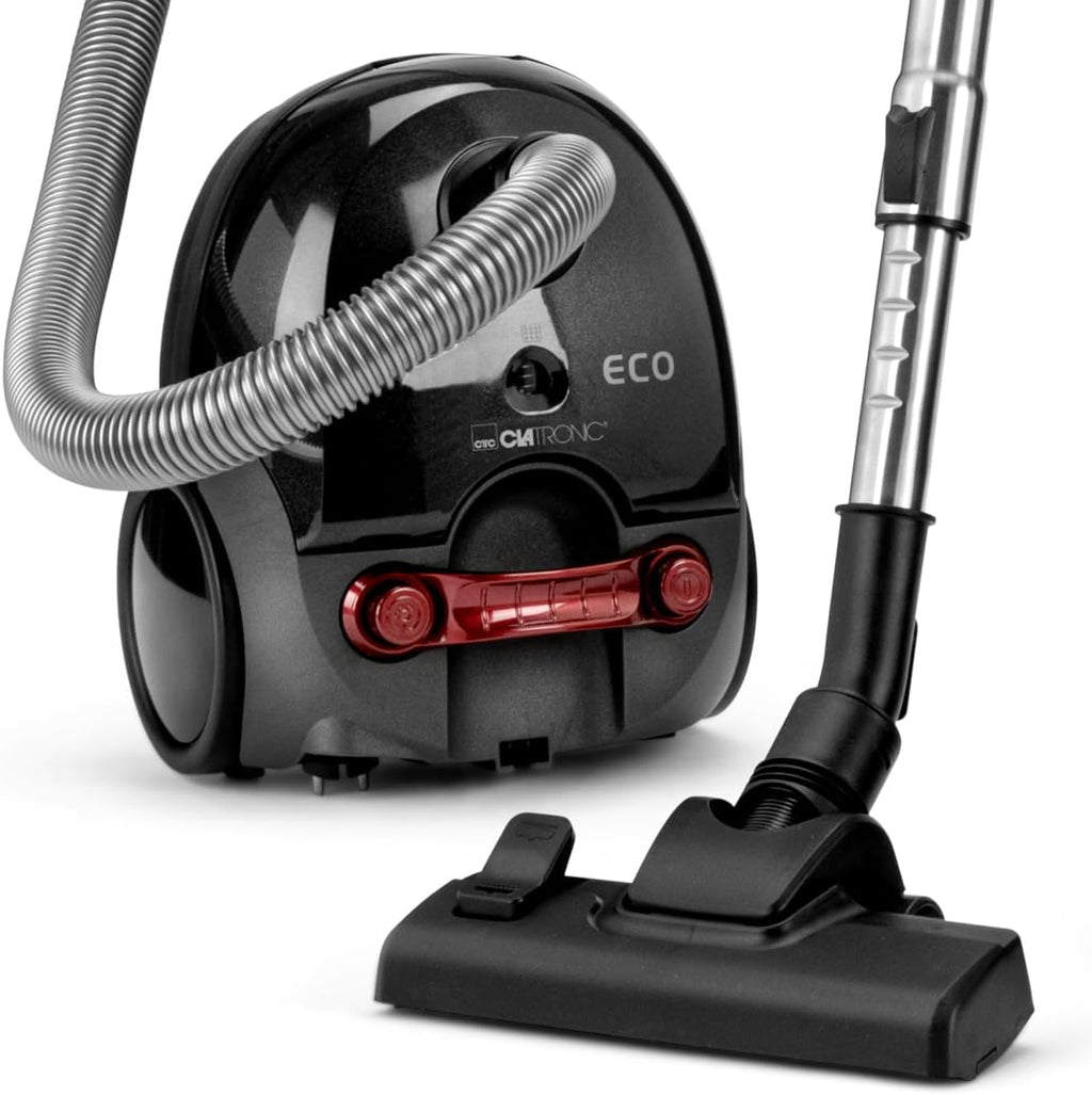 Clatronic Aspirapolvere con Sacco | Aspirapolvere a carrello con 700 Watt a risparmio energetico | Aspirapolvere con sistema di microfiltraggio a 5 strati | Spazzola per pavimenti commutabile e bocchetta per spazzola/fessure | BS 1300 N antracite