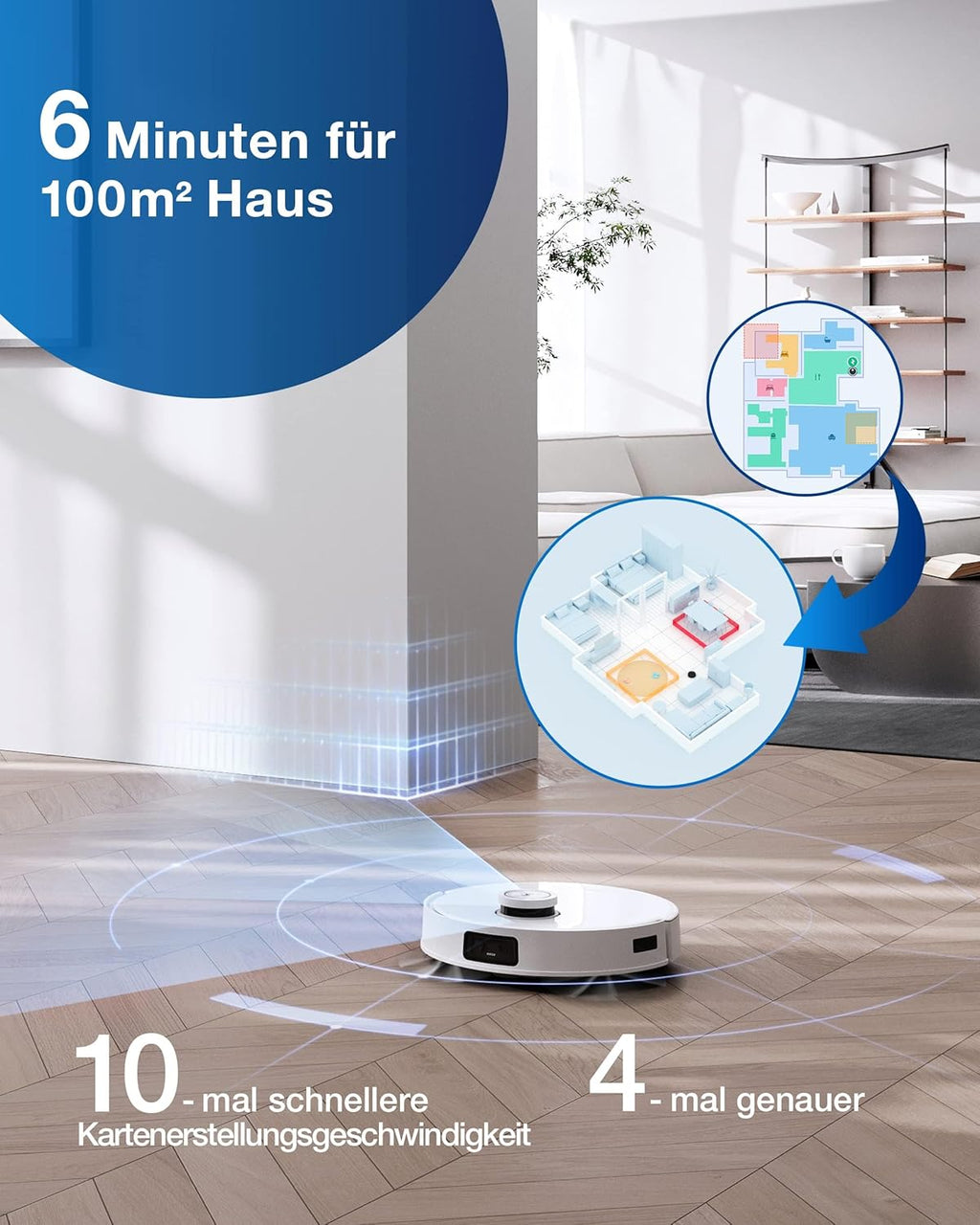 ECOVACS DEEBOT X2 Combo Saugroboter mit Wischfunktion 8700Pa mit Handstaubsauger, doppelte automatische Leerung, 15mm Mopp-Hebesystem, selbstreinigender Roboterstaubsauger, Heiwasser-Moppreinigung