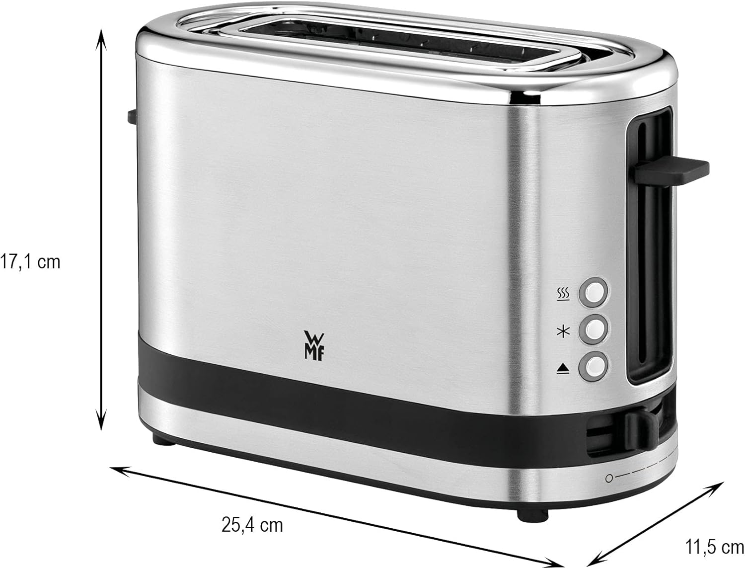 WMF Küchenminis Macchina da caffè con filtro Aroma, piccola, con caraffa termica, 870 Watt, tazza termica da asporto, macchina da caffè singola piccola con timer, cromargan opaco
