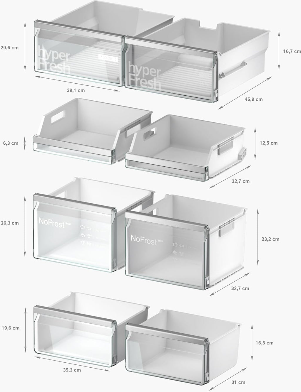 Frigorifero Multic дверный SIEMENS KF96NVPEA iQ300, 183 x 91 cm, 405 L di refrigerazione e 200 L di congelamento, hyperFresh per una freschezza più duratura, noFrost per non sbrinare mai più, superCooling per un raffreddamento più rapido