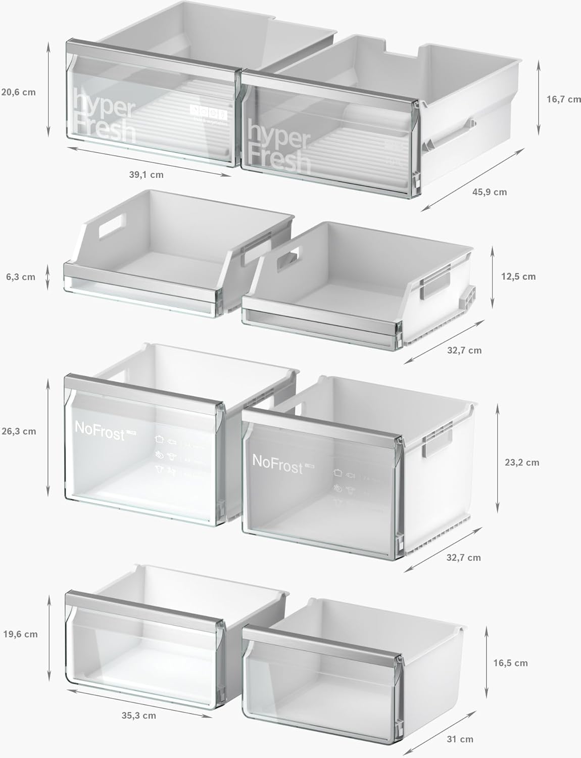 Frigorifero Multic дверный SIEMENS KF96NVPEA iQ300, 183 x 91 cm, 405 L di refrigerazione e 200 L di congelamento, hyperFresh per una freschezza più duratura, noFrost per non sbrinare mai più, superCooling per un raffreddamento più rapido