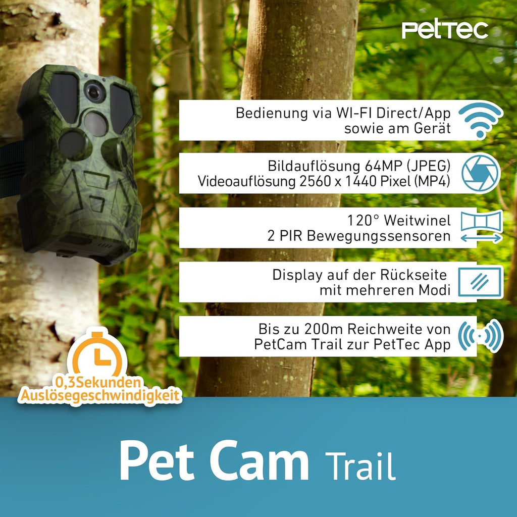 PetTec – Pet Cam Buddy Haustierkamera Futterautomat 8L für Katzen- & Hunde-Trockenfutter – Automatischer Futterspender mit WLAN & App-Steuerung -Inkl. 2-Wege-Audio, Bellerkennung & Nachtsicht
