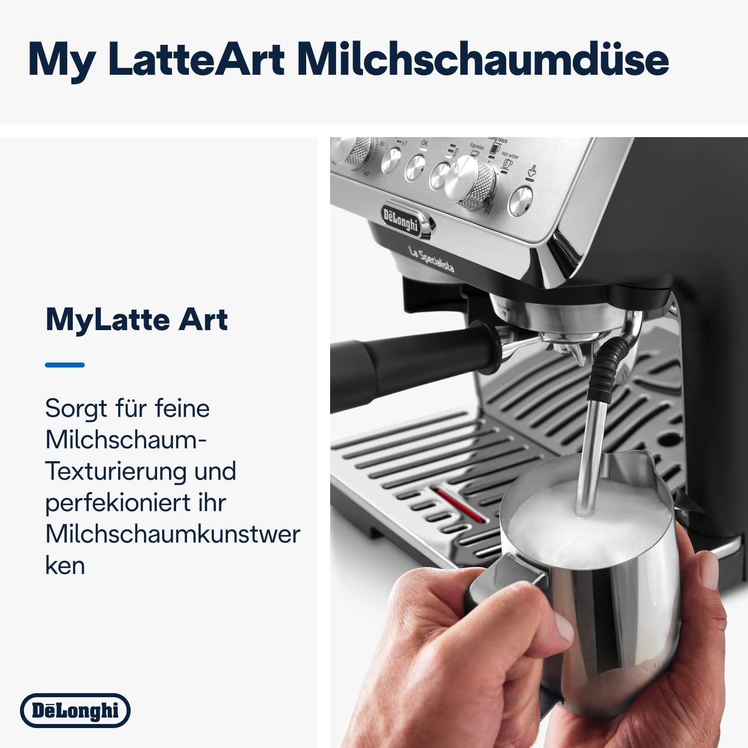 De'Longhi La Specialista Arte EC9155.MB Macchina da Caffè Espresso con Macinacaffè, 8 Livelli di Macinatura, 15 Bar, 3 Temperature, Lancia Vapore, 1300 W, Serbatoio 1.5 l, Acciaio Inox/Nero incluso Barista-Kit