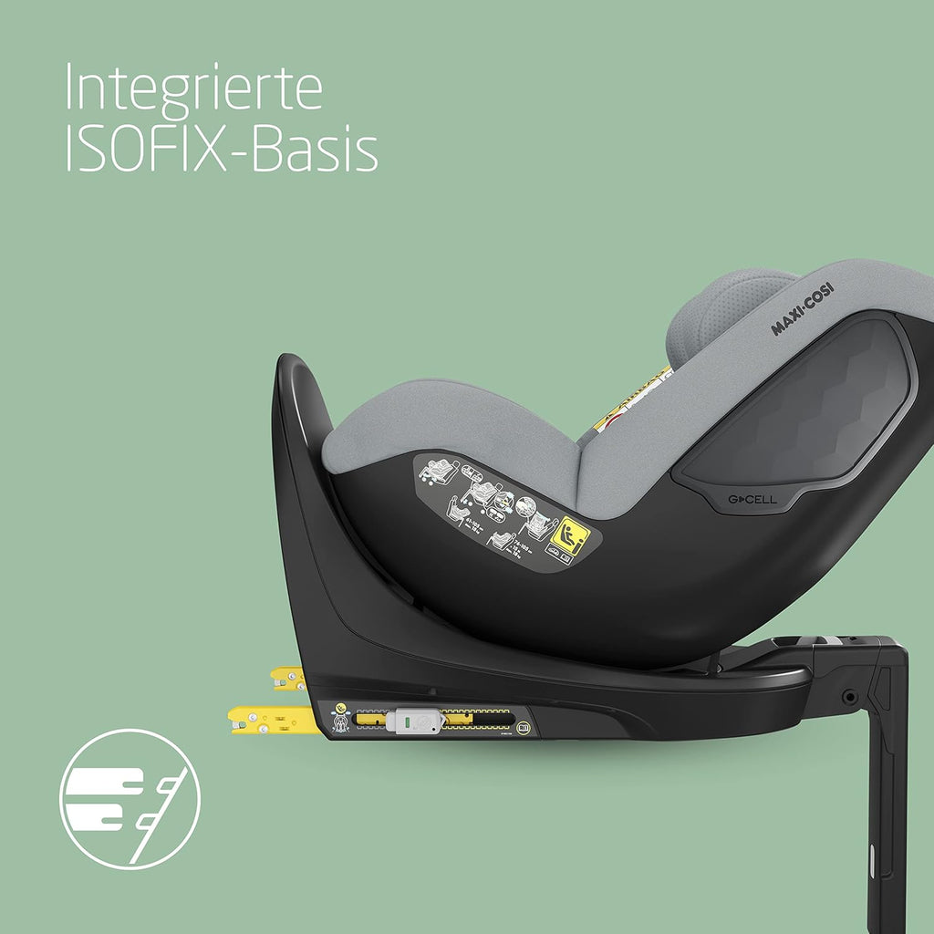 Maxi-Cosi Mica 360 S, Autositz 360 Grad drehbar, 3 Monate– 4 Jahre (61–105 cm), i-Size Baby Autositz, FlexiSpin Drehung, 5 Liegepositionen, G-CELL Schutz, Easy-in Gurthaken, Tonal Graphite