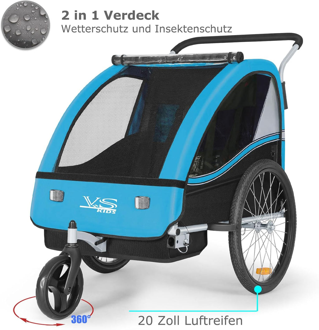 Tiggo VS 2 in 1 Rimorchio per bambini Rimorchio per bici Rimorchio con set passeggino Jogger 50202