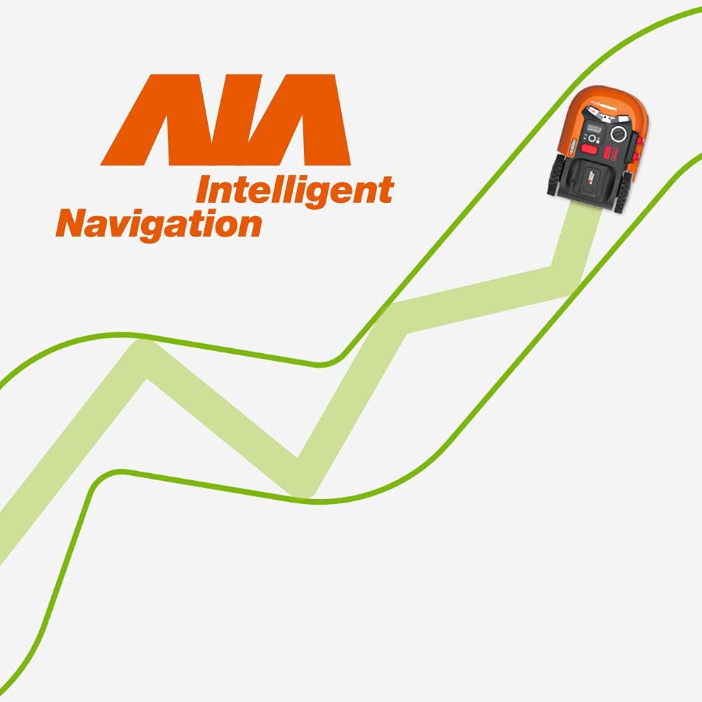 WORX Landroid Plus WR165E Mhroboter mit Begrenzungskabel für Grten bis 500m (AIA Navigation, App Steuerung, WLAN, Bluetooth und schwimmendem Mhwerk - max Steigung: 35%)