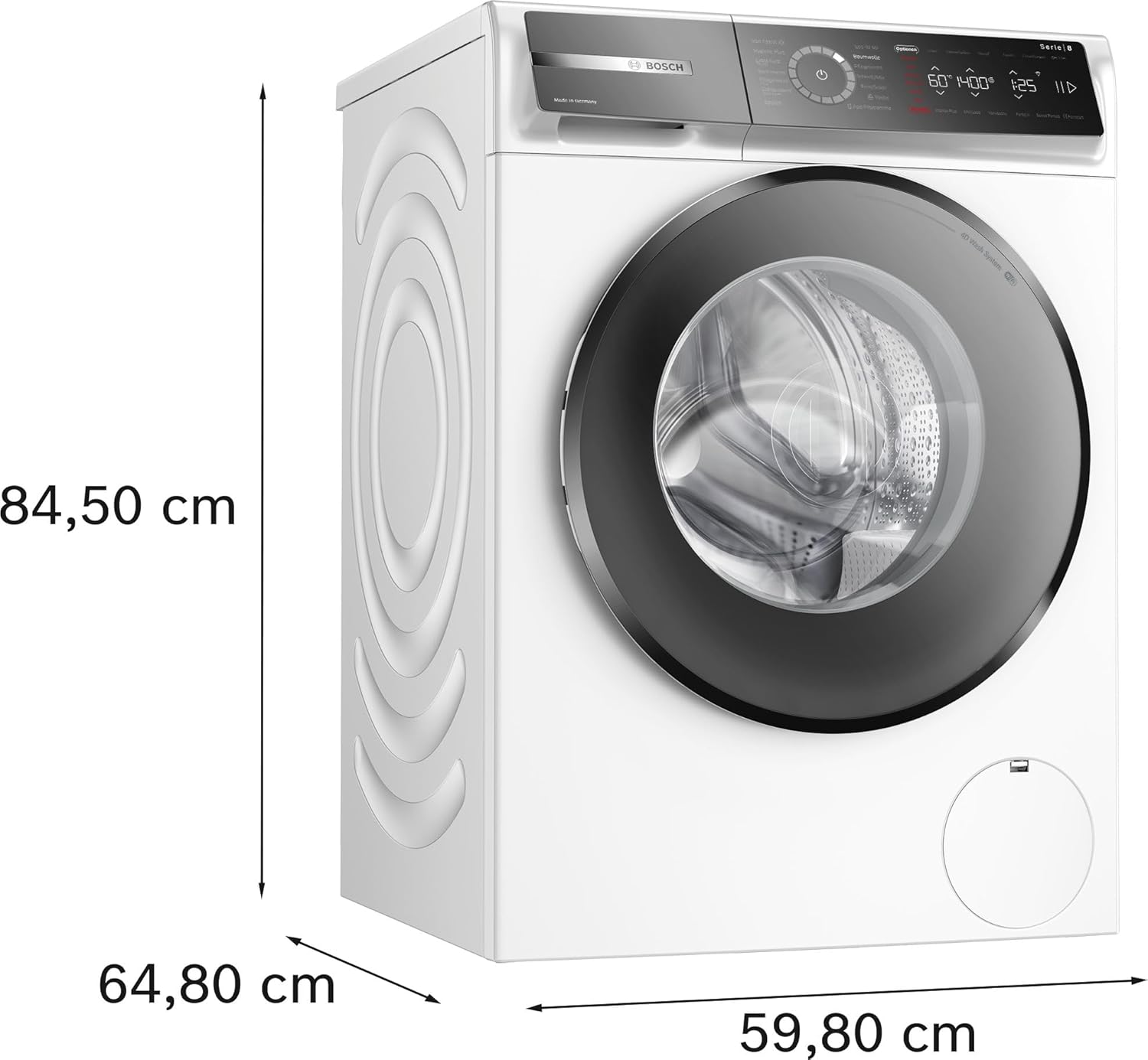 BOSCH WAN28127 Lavatrice Serie 4, a carica frontale, capacità 8 kg, 1400 giri/min, Iron Assist, Active Water Plus, EcoSilence Drive, Speed Perfect, bianco, 60 cm