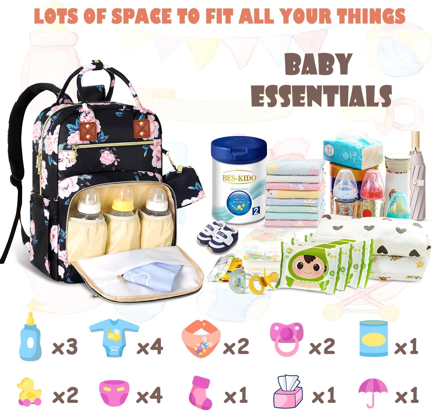 Tenot Baby Wickeltasche Reise Baby Mädchen Jungen