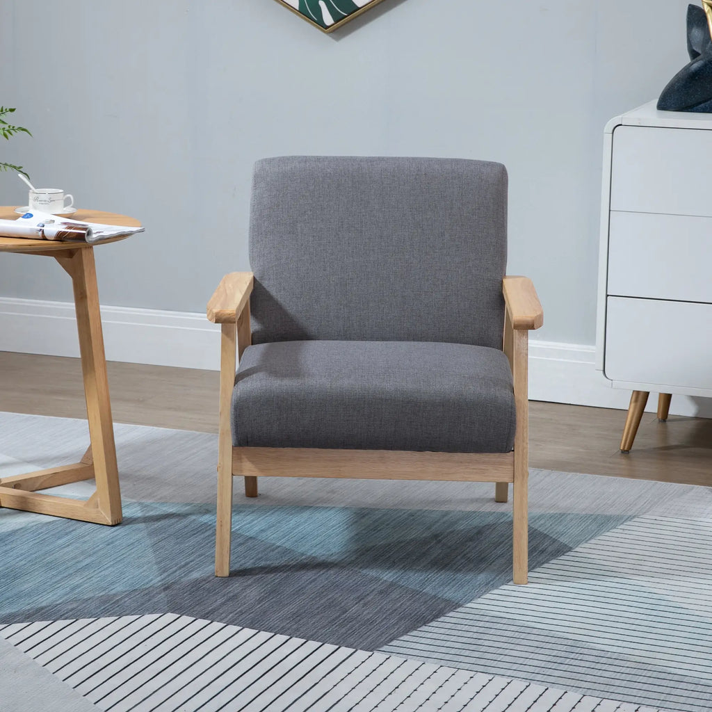 HOMCOM Polsterstuhl Wohnzimmer skandinavisches Design breite Sitzfläche