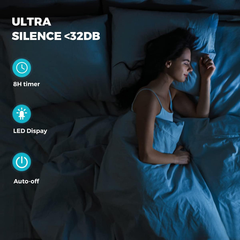 Ventilatore senza pale con purificatore d'aria, ventilatore a torre silenzioso Ultty con telecomando, touch, timer 8H, filtro HEPA 99,97%, ventilatore senza pale oscillante a 90° e alto 80 cm per camera da letto e casa, CR022 Bianco