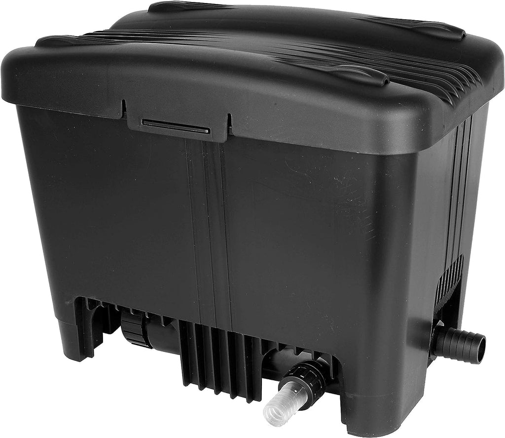 T.I.P. Teichfilter - Teichaußenfilter-Set (20.000 l Teichvolumen, Wet-and-Dry Technologie, UV-C 18 W, Filterbehälter 70 l, inkl. Pumpe, UV-C Strahler, Schläuche, Filtermaterial) WDF 20000 UV 18, 30285