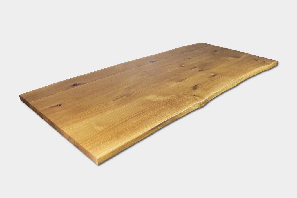 Serie MAXIM | Tavolo con bordo naturale - solo piano del tavolo senza base - Rovere - diversi. Misure e colori | Lunghezza: 160 - 300 cm | Larghezza: 90 - 100 cm