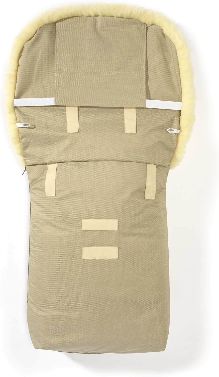 Sacco coprigambe in pelle di agnello Hofbrucker "Putzi" per passeggino, carrozzina/sacco coprigambe invernale antivento e idrorepellente/sacco coprigambe caldo con parte superiore rimovibile/vera pelle di agnello/Made in Germany