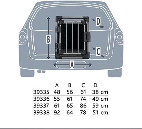 TRIXIE Hunde-Transportbox Aluminium in silber – M: 55 × 62 × 73 cm, stabile und geräuscharme Hundebox mit abgeschrägten Seiten, Sicherheitsverschluss & rutschfester Liegematte – 39342