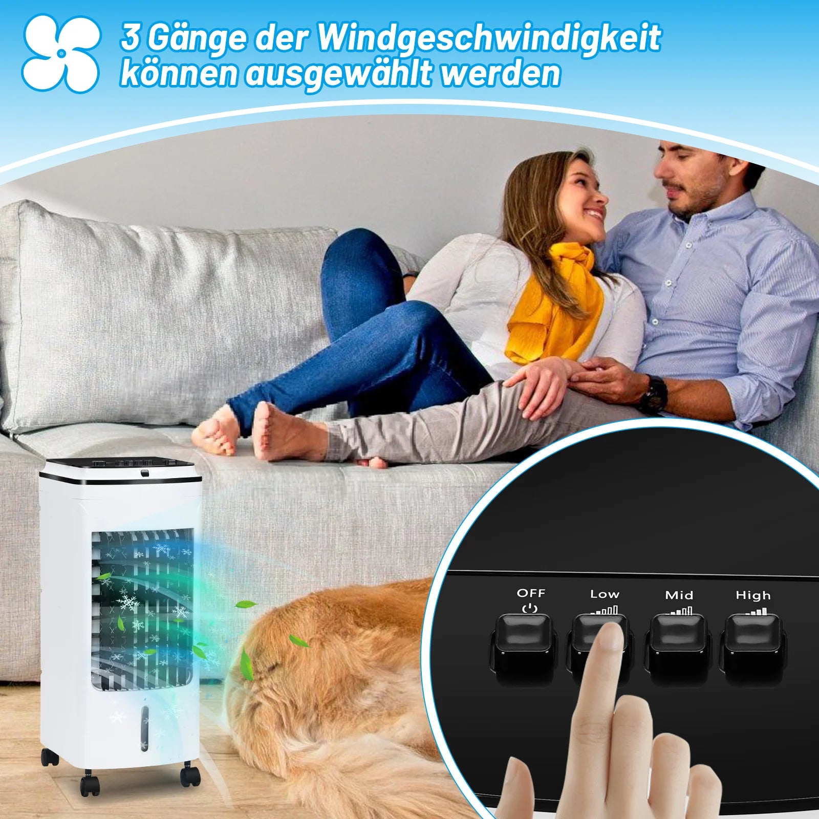 Sonnewelt Ventilatore Mobile per Aria Condizionata 4 in 1