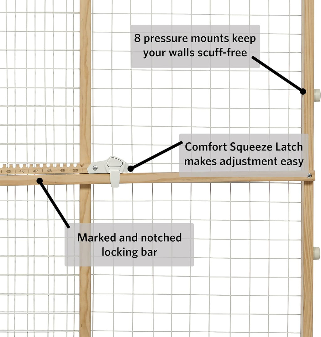 MidWest Homes for Pets Barriera/Cancelletto di Sicurezza per Animali Domestici, Modello 2944WWM-2, Altezza 112 cm, Estensibile da 74 a 127 cm di Larghezza, Grande, in Legno