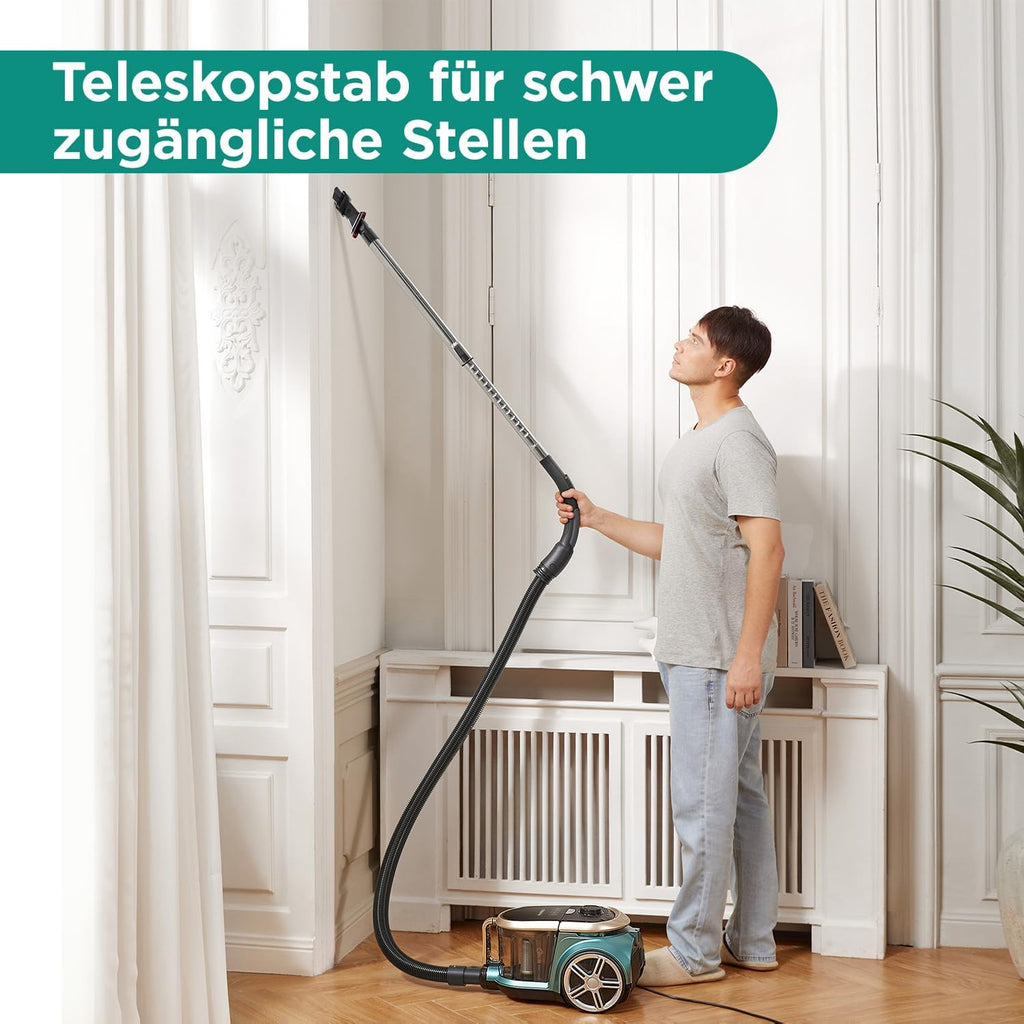 Eureka WhirlWind Staubsauger Beutellos, Leistungsstark, Kompakt und Leicht, für Hartbden und Teppich, HEPA-Filter, 8m Aktionsradius, 700W, 1,5L, Blau