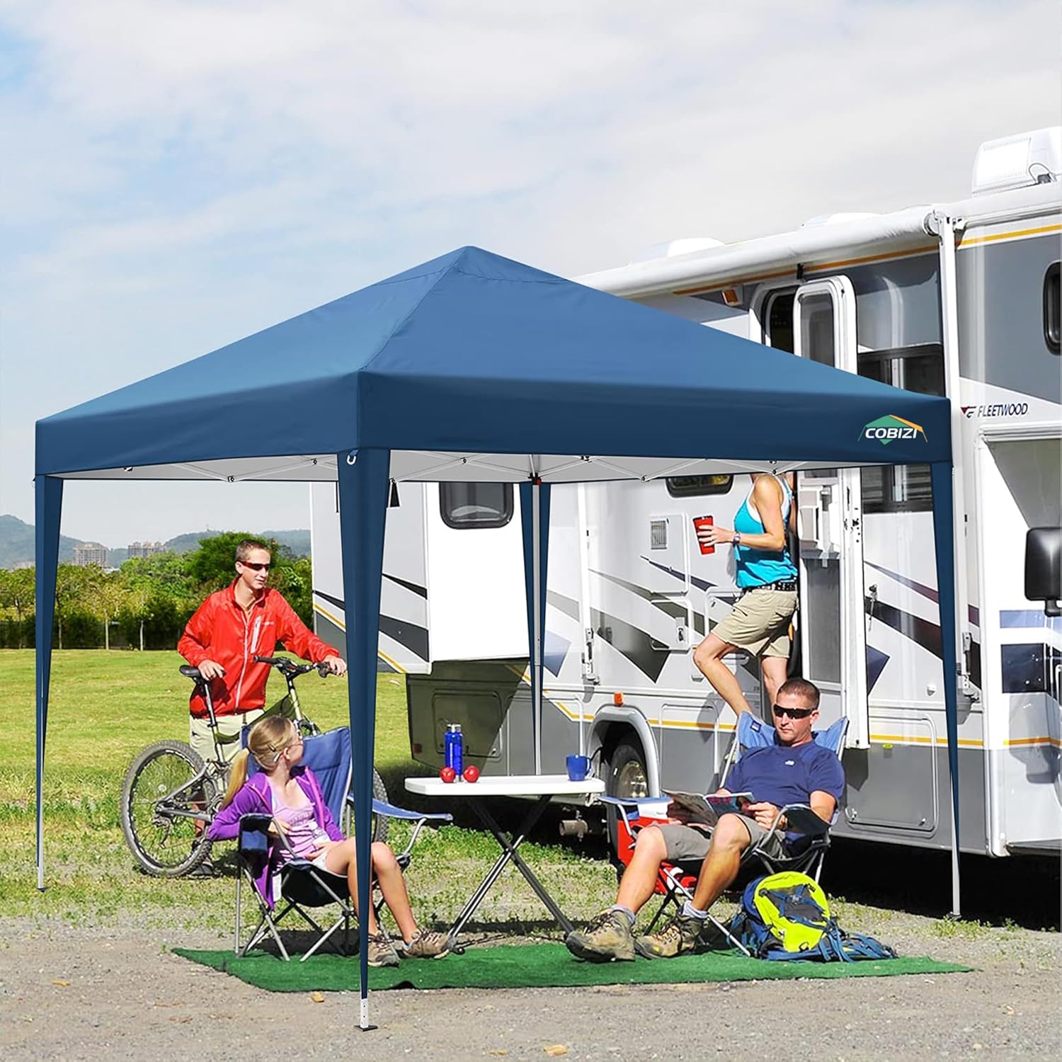 COBIZI Gazebo 3x6 Pieghevole Impermeabile Stabile con 6 Pareti Laterali a Cono Tenda per Feste 3 Altezze Regolabili Protezione UV Borsa per il Trasporto Picchetti, Corde per Giardino, Matrimoni, Mercati, Eventi all'Aperto