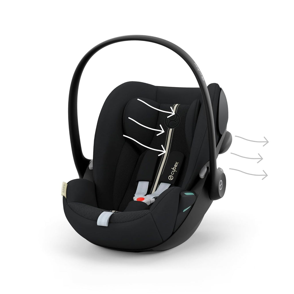 CYBEX Gold Seggiolino auto Cloud G i-Size Comfort, con riduttore per neonato, dalla nascita a circa 24 mesi, per bambini da 40 cm a 87 cm, max. 13 kg, Moon Black