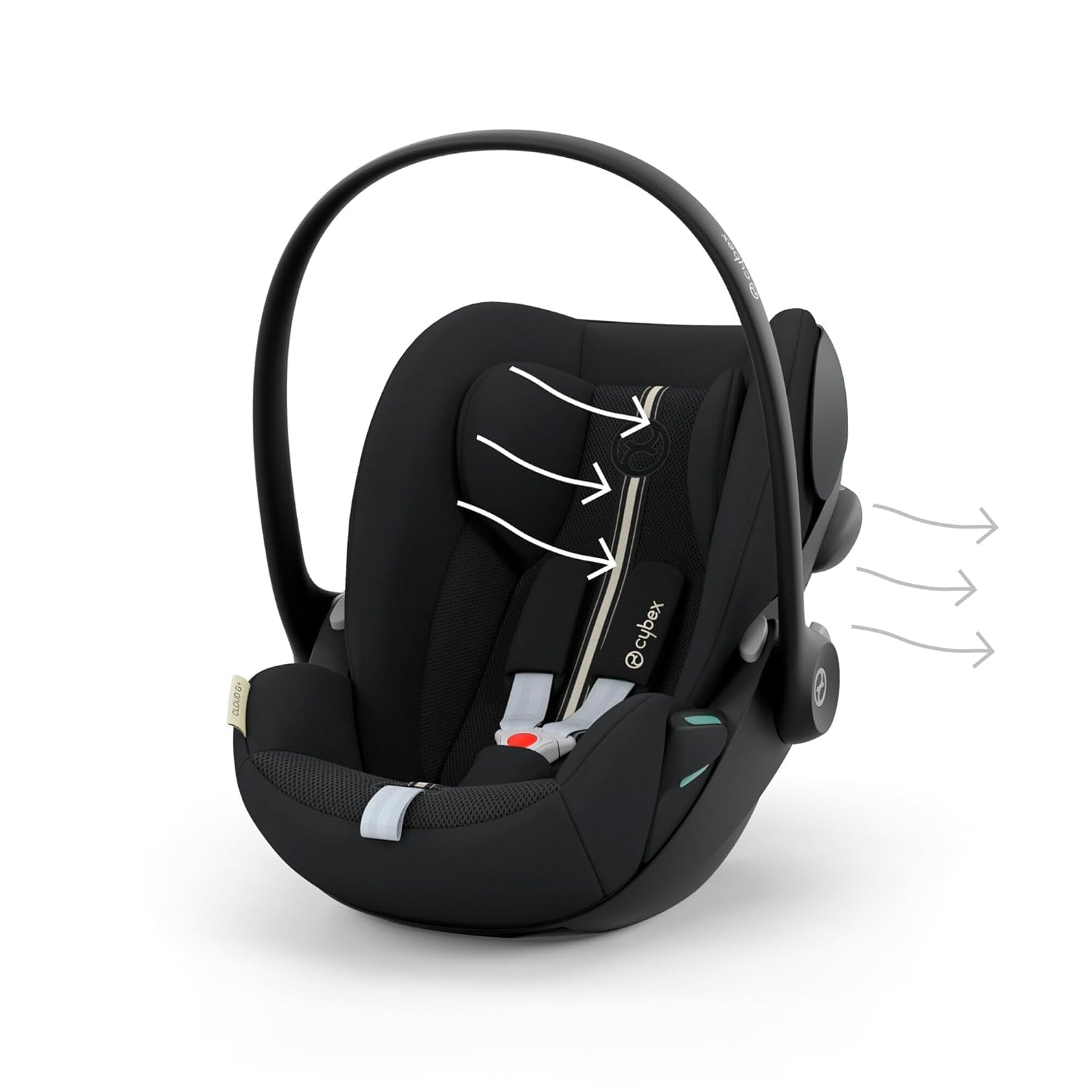 CYBEX Gold Seggiolino auto Cloud G i-Size Comfort, con riduttore per neonato, dalla nascita a circa 24 mesi, per bambini da 40 cm a 87 cm, max. 13 kg, Moon Black