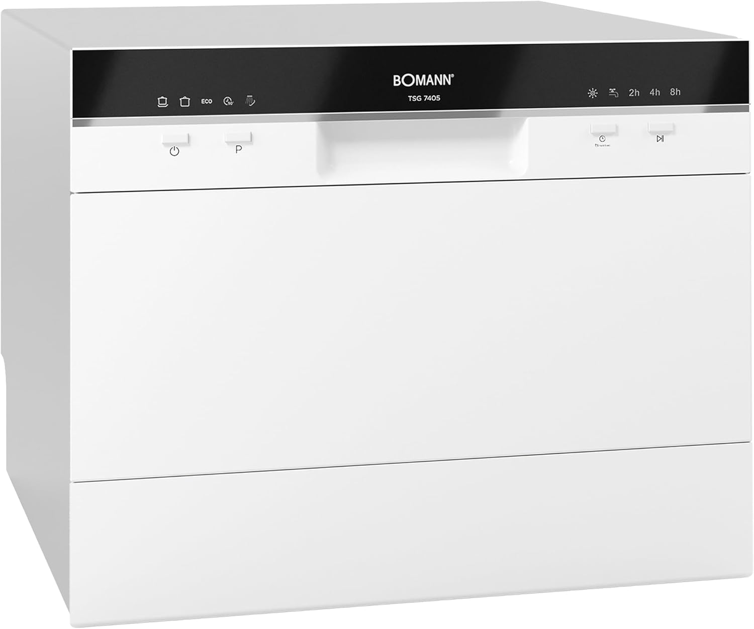 Bomann Mini lavastoviglie con attacco per l'acqua | incl. tubo flessibile | Lavastoviglie da tavolo silenziosa | Mini lavastoviglie per piccole cucine/campeggio | Lavastoviglie piccola con protezione anti-trabocco | TSG 7405 bianco