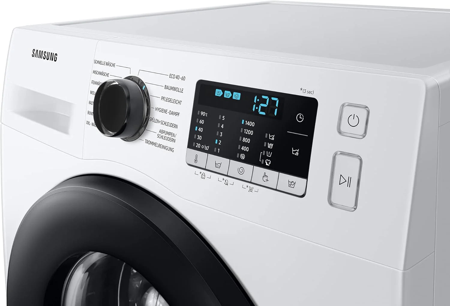 Samsung WW90T4048EE/EG Lavatrice, 9 kg, 1400 giri/min, Ecobubble, Programma vapore igienizzante, Funzione Smacchia Tutto, Motore Digital Inverter, Bianco