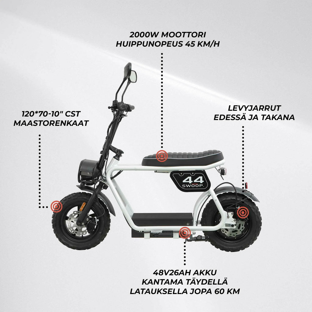 Swoop Elektro Moped Turbo 2000W Bianco