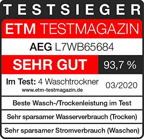 AEG L7WBA60680 Lavasciuga / DualSense - cura delicata / 8 kg lavaggio / 5 kg asciugatura / D / a risparmio energetico / ProSense - regolazione automatica del carico / Funzione aggiungi indumento / ProSteam - funzione vapore rinfrescante / 1600 giri/min