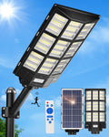 Ofuray 2000W Solar Straßenlaterne für Außen, 200000LM Solarlampen für Außen mit Bewegungsmelder, 6500K Solarleuchten Dämmerung bis zum Morgengrauen, IP67 Wasserdichte wegeleuchte für Parkplatz, Hof
