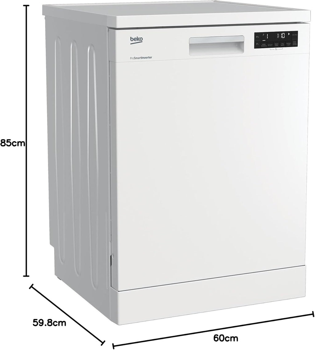 Beko BDFN26420W b300 Lavastoviglie a libera installazione, integrabile, 14 coperti, Motore ProSmart Inverter, TrayWash, HygieneIntense, 6 programmi, WaterSafe+, Bianco