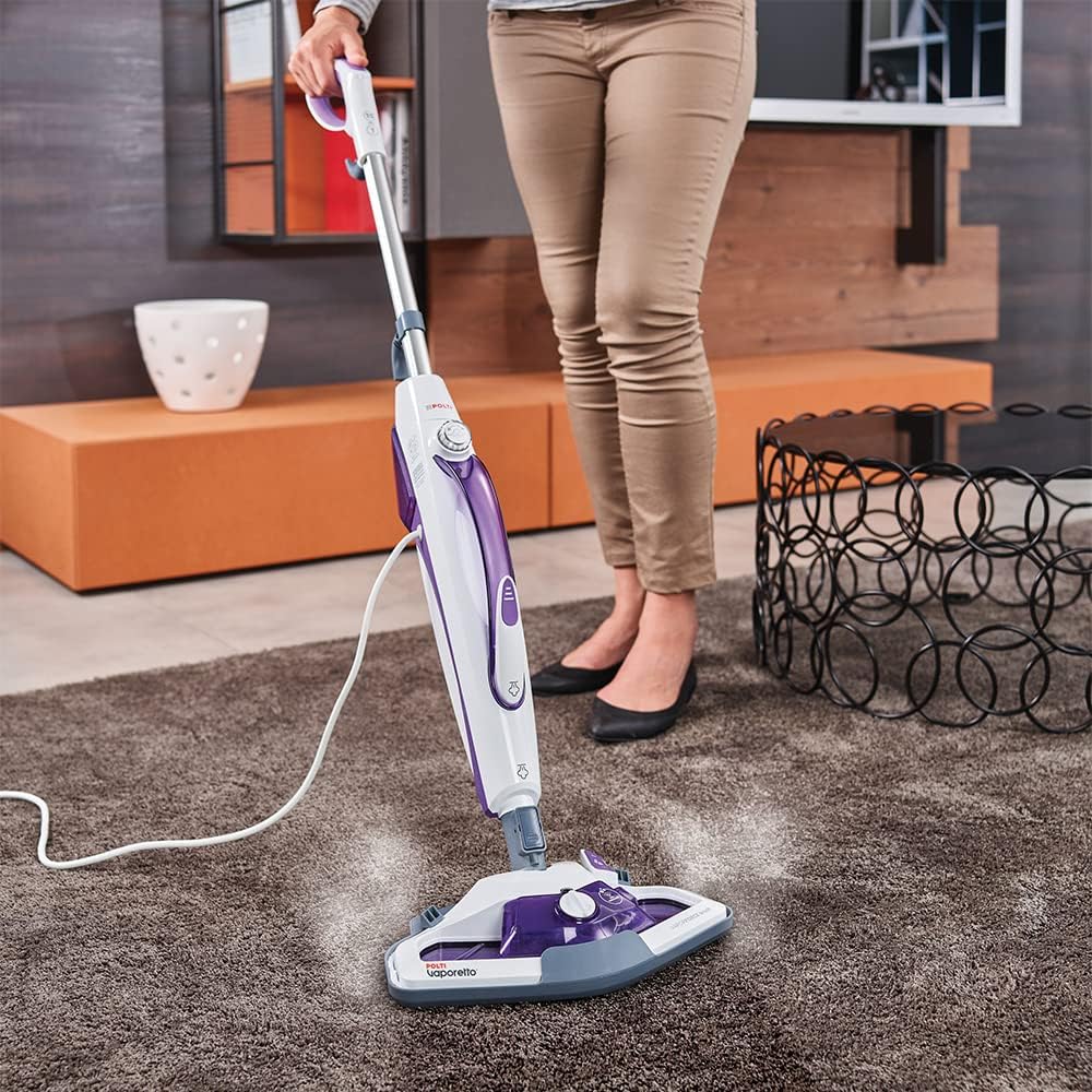 POLTI Vaporetto SV460_Double Dampfbesen, Doppelfunktion mit tragbarem Dampfreiniger, ttet und beseitigt 99,9%* der Viren, Keime und Bakterien, mit zuszlichen Wischtüchern, 17 Zubehrteile