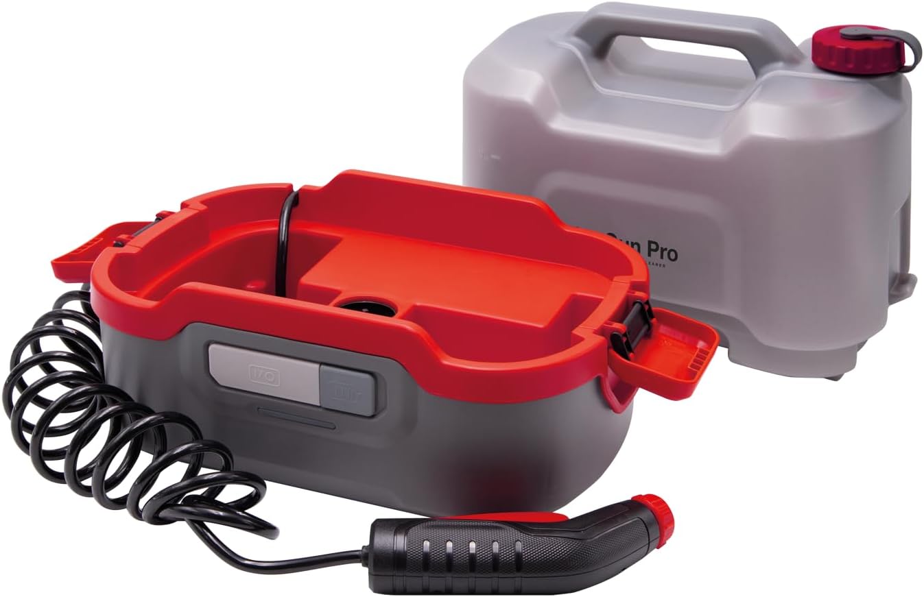 Errecom Jet Gun PRO, Tragbarer Akku-Hochdruckreiniger, 8-L-Wasserbehälter, 3-m-Spiralschlauch, Gewicht 2,1 Kg