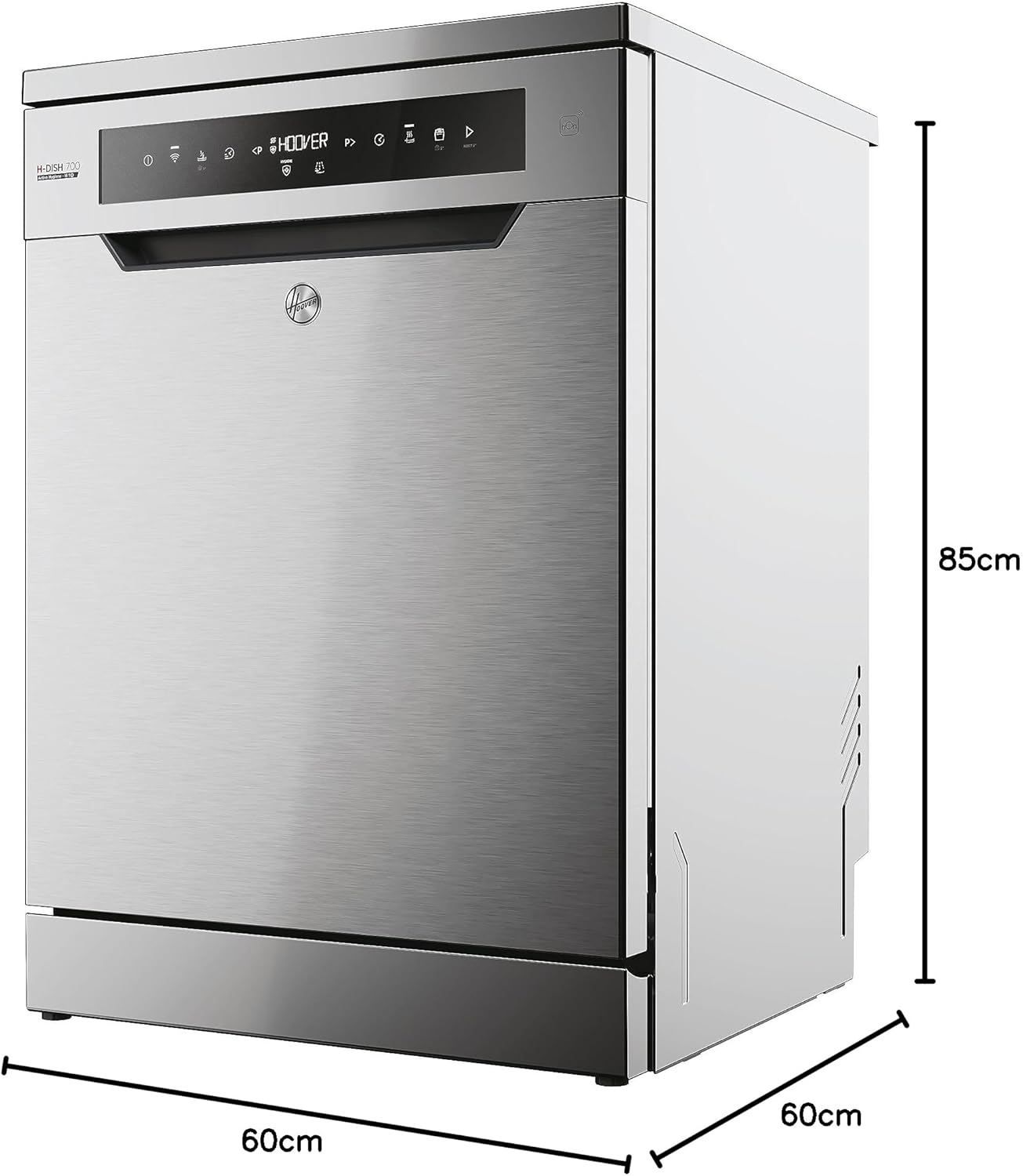 Lavastoviglie Hoover HF 4C6F0PW; 14 coperti; Libera installazione, 60 cm di larghezza; Classe di efficienza energetica C; Controllo intelligente con tecnologia WiFi + Bluetooth