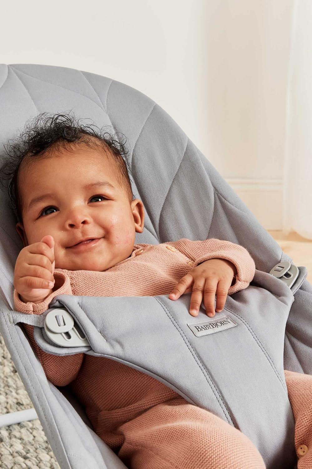 BabyBjörn Sdraietta Bliss, Tessuto trapuntato a petalo, Grigio Sabbia