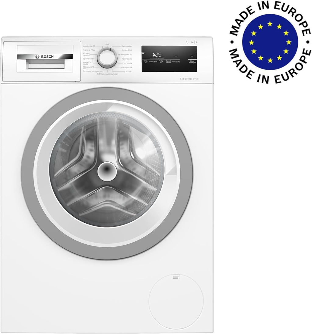 BOSCH WAN28127 Lavatrice Serie 4, a carica frontale, capacità 8 kg, 1400 giri/min, Iron Assist, Active Water Plus, EcoSilence Drive, Speed Perfect, bianco, 60 cm