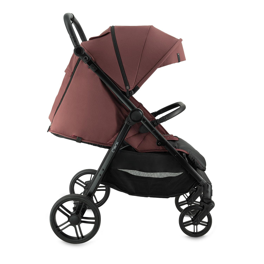 MoMi Passeggino CLARA, Passeggino dai 6 mesi in su, fino a 22 kg di peso corporeo, cintura di sicurezza a 5 punti, sacco coprigambe, portabicchieri, cestino della spesa, borsa per il cambio, zanzariera e parapioggia